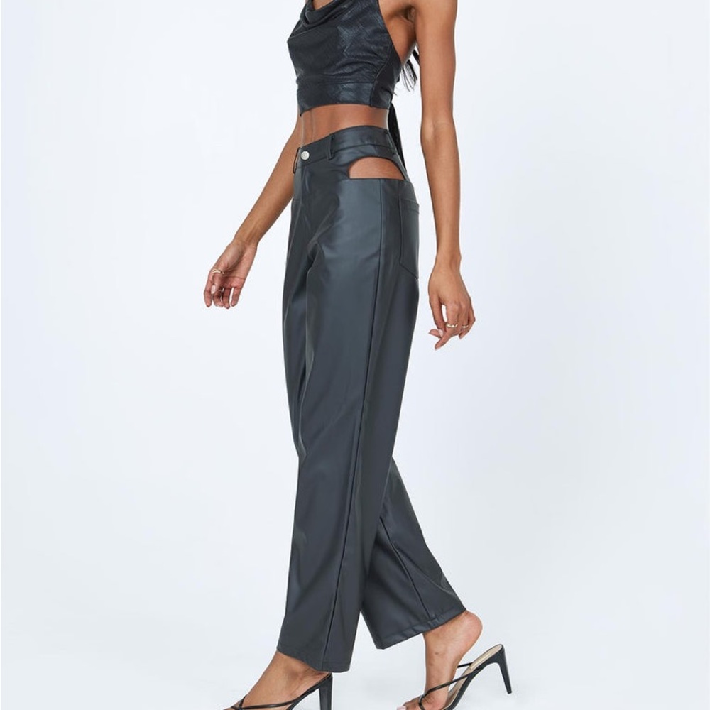 Princess Polly Desire Hip Cut Out Pant PU Pants